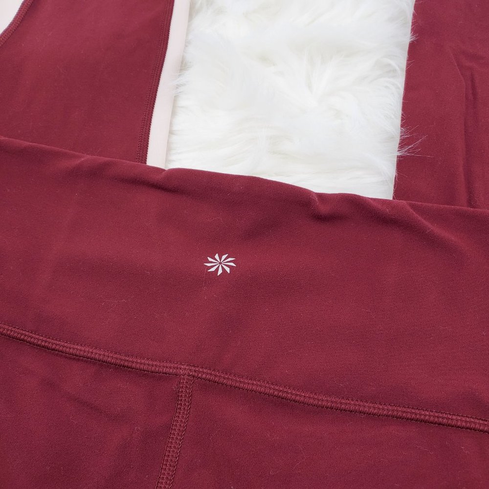 NWOT Athleta Red Colorblock Asym 7/8 Leggings - Picture 5 of 6